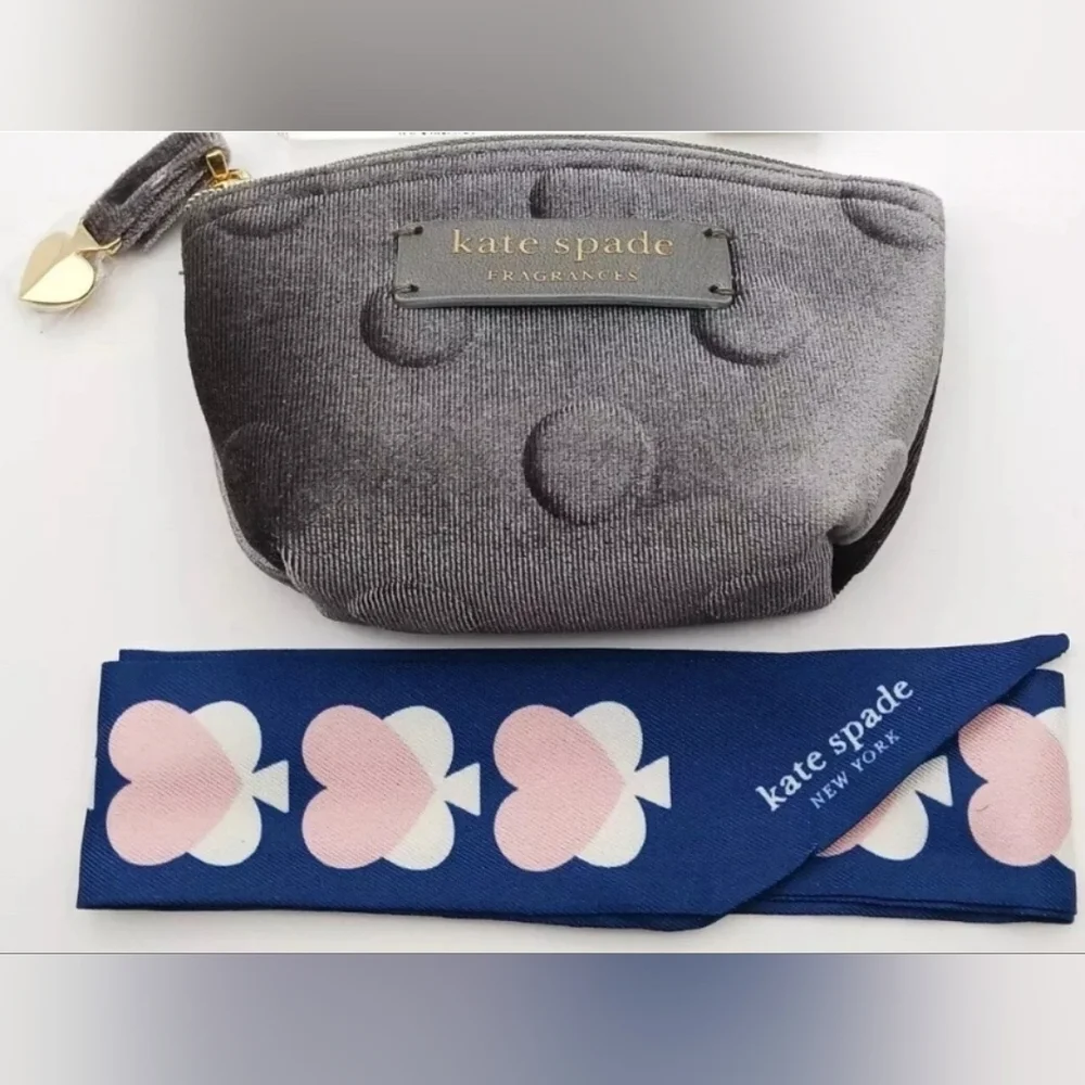 Kate Spade New York Frangrance Small Pouch & Twilly/Ribbon Set - 2 PCS NWOT